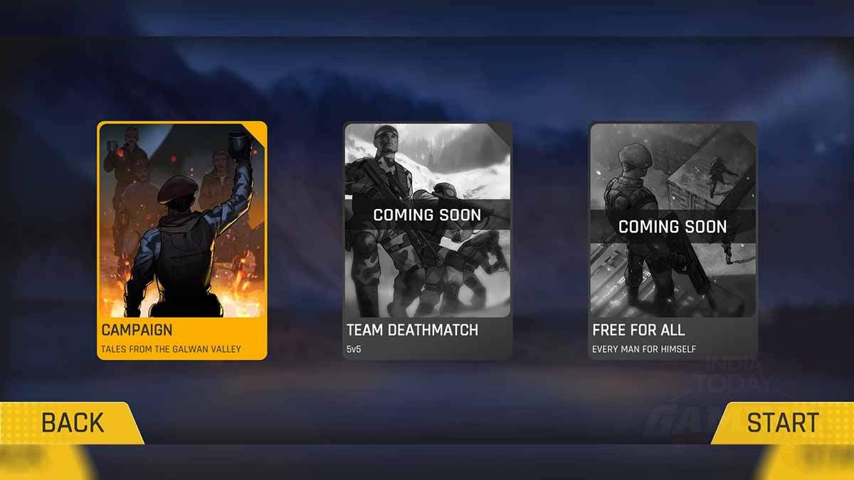 Gameplay modes available on FAUG at launch