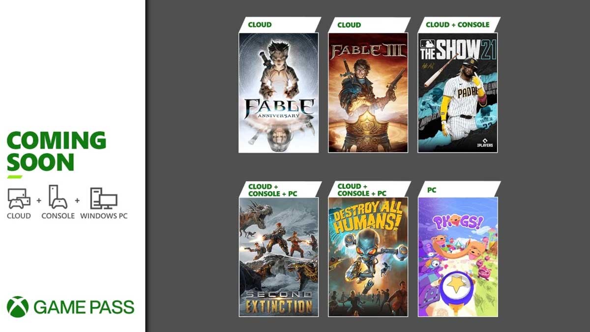 Microsoft Xbox Game Pass gets Fable Anniversary, MLB The Show 2021, Destroy all Humans